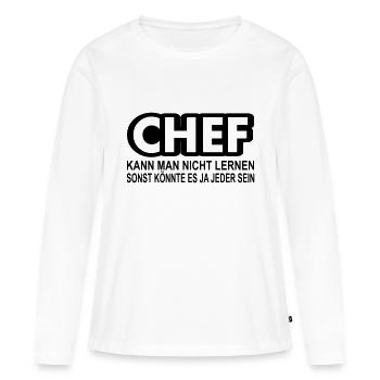 chef - Frauen Premium Bio Langarmshirt - Weiß - Vorne - Julia (174cm)