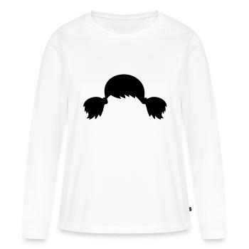 Le style des tresses de cheveux - T-shirt manches longues Premium bio Femme - blanc - Devant - Julia (174cm)
