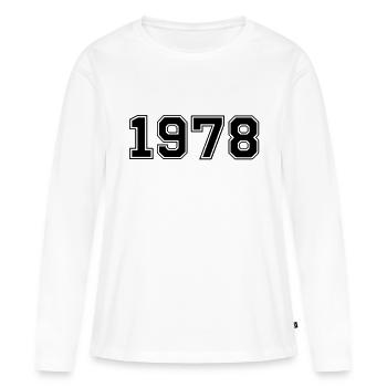 1978 - T-shirt manches longues Premium bio Femme - blanc - Devant - Julia (174cm)