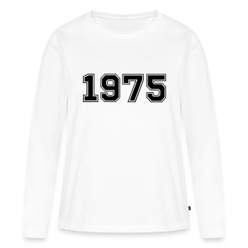 1975 - T-shirt manches longues Premium bio Femme - blanc - Devant - Julia (174cm)
