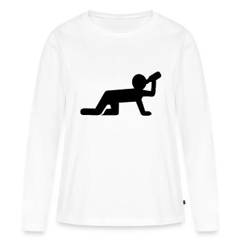 Alcool - T-shirt manches longues Premium bio Femme - blanc - Devant - Julia (174cm)