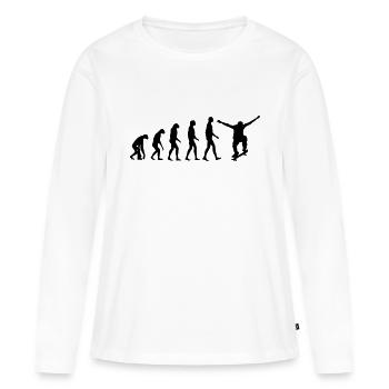 skate evolution - T-shirt manches longues Premium bio Femme - blanc - Devant - Julia (174cm)