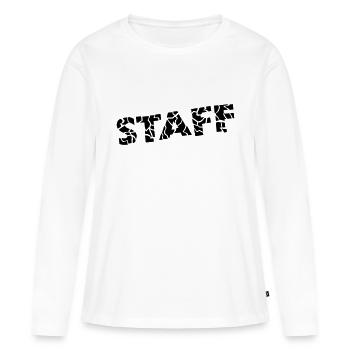 Staff Design - T-shirt manches longues Premium bio Femme - blanc - Devant - Julia (174cm)