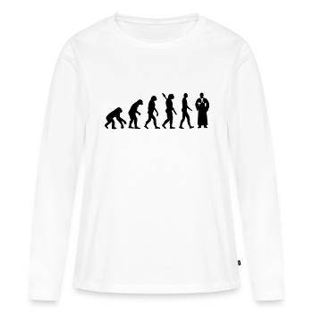 Évolution Juge - T-shirt manches longues Premium bio Femme - blanc - Devant - Julia (174cm)