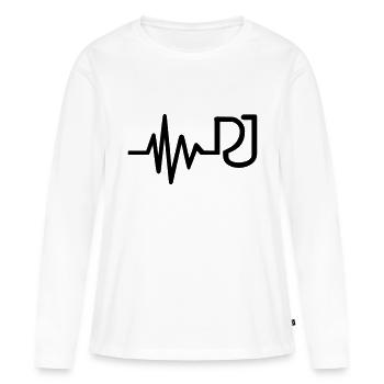 DJ - T-shirt manches longues Premium bio Femme - blanc - Devant - Julia (174cm)