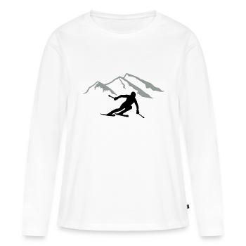 Ski - Frauen Premium Bio Langarmshirt - Weiß - Vorne - Julia (174cm)