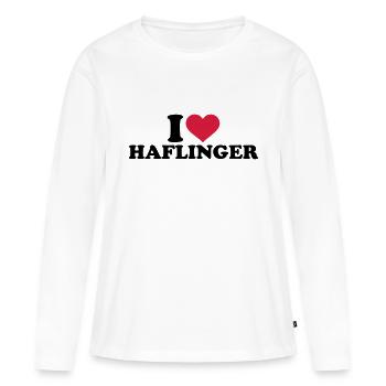 I love Haflinger - T-shirt manches longues Premium bio Femme - blanc - Devant - Julia (174cm)