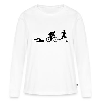 Triathlon - T-shirt manches longues Premium bio Femme - blanc - Devant - Julia (174cm)