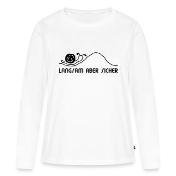 Schnecke langsam - Frauen Premium Bio Langarmshirt - Weiß - Vorne - Julia (174cm)