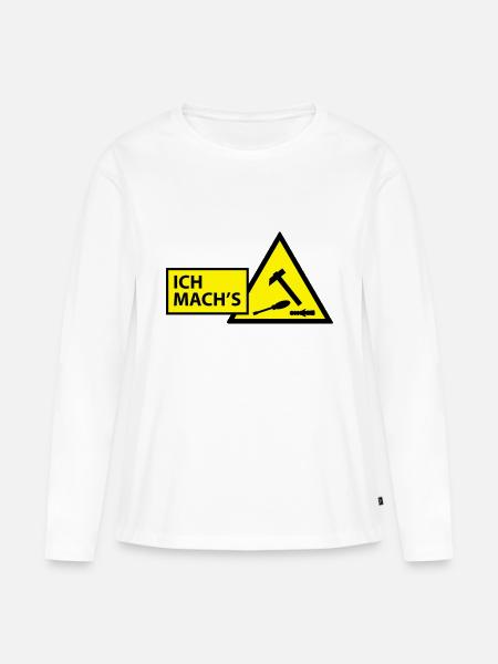 (ichmachs_handwerker) - Frauen Premium Bio Langarmshirt - Weiß