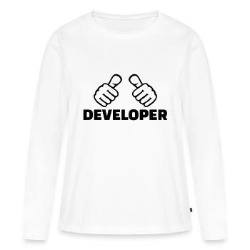 Developer - Women's Premium Organic Long Sleeve Shirt - white - Front - Julia (174cm)