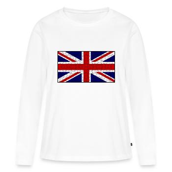 Puzzle Union Jack Flag - T-shirt manches longues Premium bio Femme - blanc - Devant - Julia (174cm)