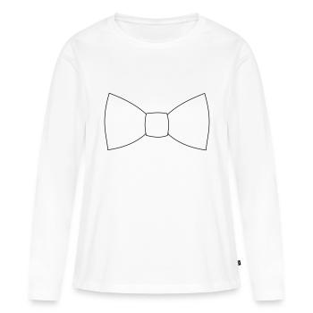 Fly Bow Tie Loop Cross Binder Suit - Women's Premium Organic Long Sleeve Shirt - white - Front - Julia (174cm)