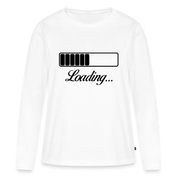 loading - T-shirt manches longues Premium bio Femme - blanc - Devant - Julia (174cm)