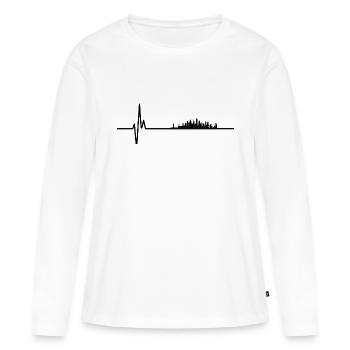 Skyline New York Heartline - T-shirt manches longues Premium bio Femme - blanc - Devant - Julia (174cm)