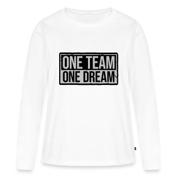 Équipe Shield One - T-shirt manches longues Premium bio Femme - blanc - Devant - Julia (174cm)