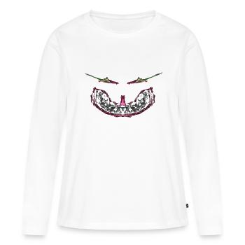 Visage de monstre - T-shirt manches longues Premium bio Femme - blanc - Devant - Julia (174cm)