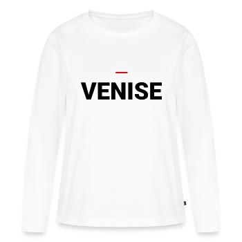 VENISE - T-shirt manches longues Premium bio Femme - blanc - Devant - Julia (174cm)