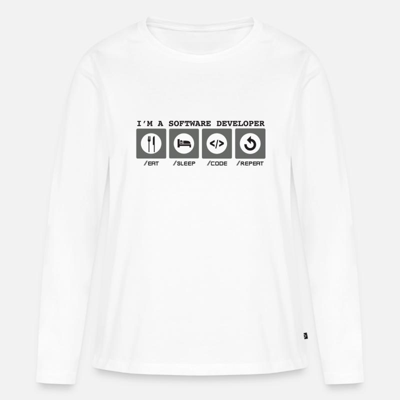 I'm a Software Developer - Softwareentwicklerin - Frauen Premium Bio Langarmshirt - Weiß