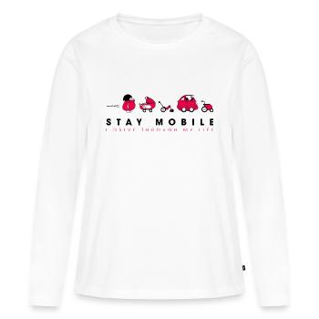 Stay Mobile - Women's Premium Organic Long Sleeve Shirt - white - Front - Julia (174cm)