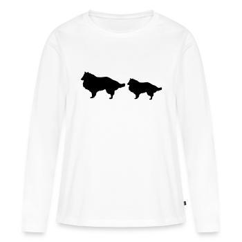 Canine - T-shirt manches longues Premium bio Femme - blanc - Devant - Julia (174cm)