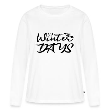 Journées d’hiver - T-shirt manches longues Premium bio Femme - blanc - Devant - Julia (174cm)
