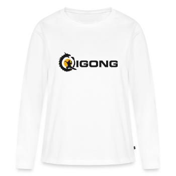 Qigong dragon schwarz - Frauen Premium Bio Langarmshirt - Weiß - Vorne - Julia (174cm)