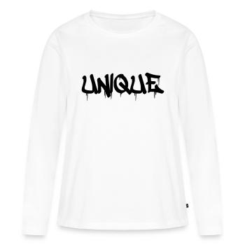 Unique - T-shirt manches longues Premium bio Femme - blanc - Devant - Julia (174cm)