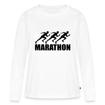 marathon - T-shirt manches longues Premium bio Femme - blanc - Devant - Julia (174cm)