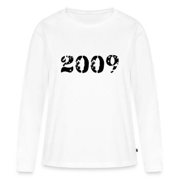 2009 - Frauen Premium Bio Langarmshirt - Weiß - Vorne - Julia (174cm)