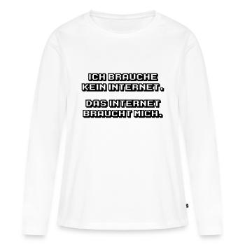 Internet - Frauen Premium Bio Langarmshirt - Weiß - Vorne - Julia (174cm)
