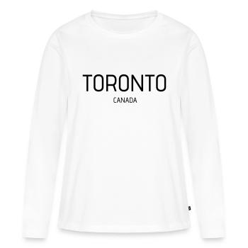 Toronto - T-shirt manches longues Premium bio Femme - blanc - Devant - Julia (174cm)