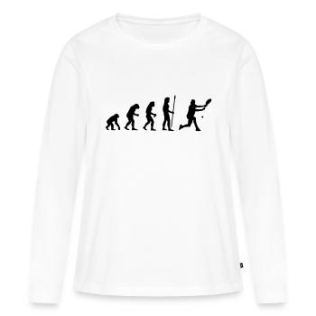 evolution_tennis1 - Women's Premium Organic Long Sleeve Shirt - white - Front - Julia (174cm)