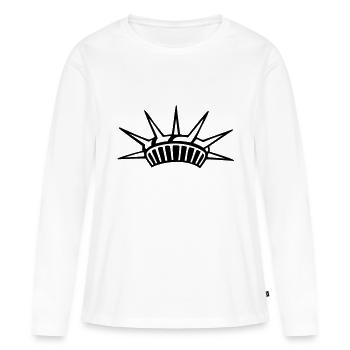 Krone der Freiheitsstatue - Frauen Premium Bio Langarmshirt - Weiß - Vorne - Julia (174cm)