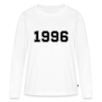 1996 - T-shirt manches longues Premium bio Femme - blanc - Devant - Julia (174cm)