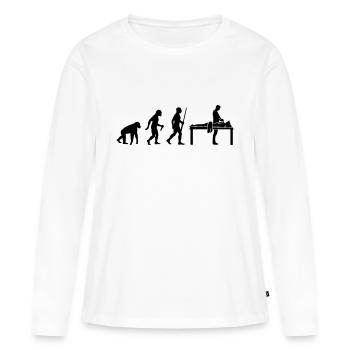Massage Évolution - T-shirt manches longues Premium bio Femme - blanc - Devant - Julia (174cm)