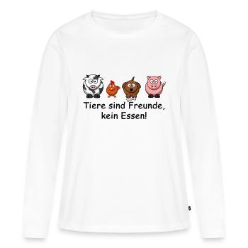 Tiere sind Freunde - Women's Premium Organic Long Sleeve Shirt - white - Front - Julia (174cm)