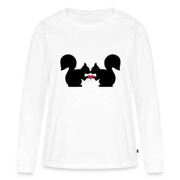 Ecureuil - T-shirt manches longues Premium bio Femme - blanc - Devant - Julia (174cm)