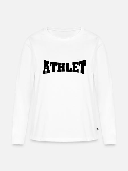Athlet Schriftzug - Frauen Premium Bio Langarmshirt - Weiß