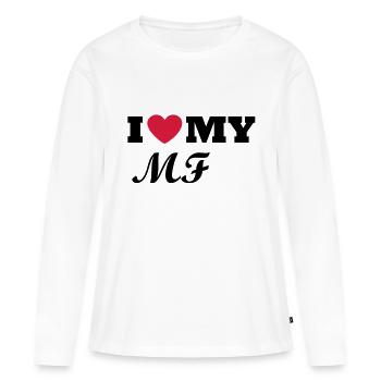 I Love my MF - Frauen Premium Bio Langarmshirt - Weiß - Vorne - Julia (174cm)