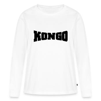 Kongo Schriftzug - Frauen Premium Bio Langarmshirt - Weiß - Vorne - Julia (174cm)