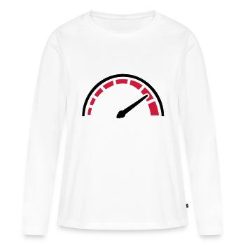 Compteur vitesse - T-shirt manches longues Premium bio Femme - blanc - Devant - Julia (174cm)