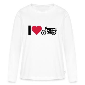 Herz Moped - Frauen Premium Bio Langarmshirt - Weiß - Vorne - Julia (174cm)