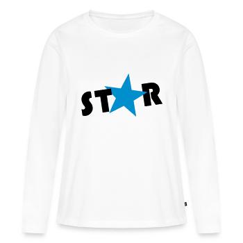 star - T-shirt manches longues Premium bio Femme - blanc - Devant - Julia (174cm)