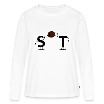 shit - T-shirt manches longues Premium bio Femme - blanc - Devant - Julia (174cm)