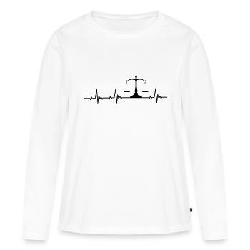 Cool Lawyer Justice T-Shirt - Women's Premium Organic Long Sleeve Shirt - white - Front - Julia (174cm)
