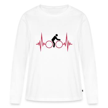 puls puls fréquence vélo biker spor - T-shirt manches longues Premium bio Femme - blanc - Devant - Julia (174cm)