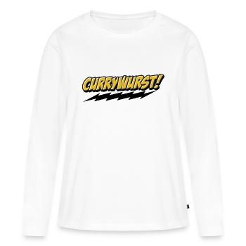 Currywurst Graffito - Frauen Premium Bio Langarmshirt - Weiß - Vorne - Julia (174cm)