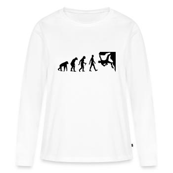 Escalade escalade - T-shirt manches longues Premium bio Femme - blanc - Devant - Julia (174cm)