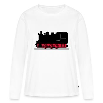 Dampflok - Frauen Premium Bio Langarmshirt - Weiß - Vorne - Julia (174cm)